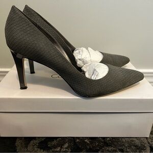 Calvin Klein Gray Textured Heels